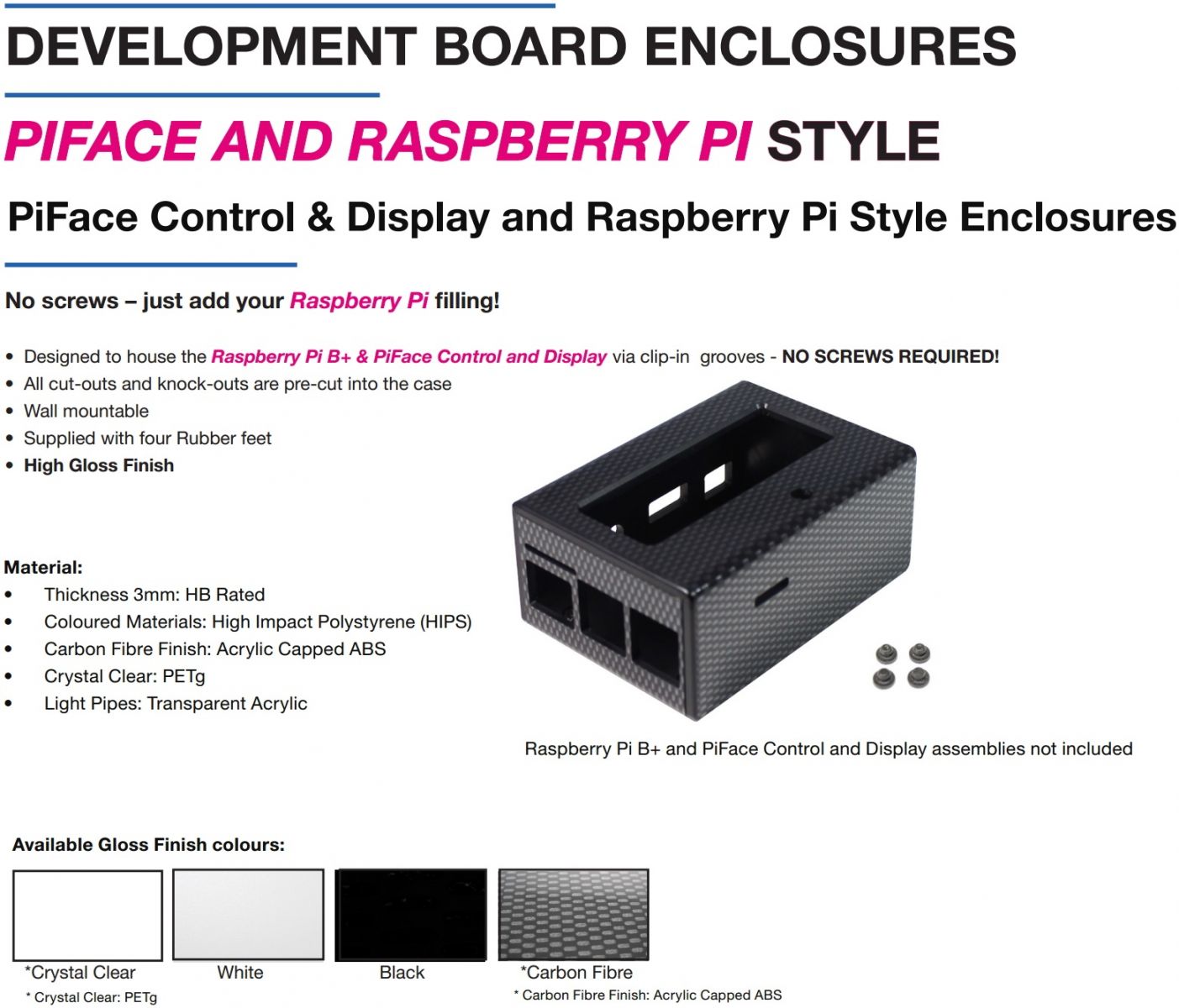 קופסאות זיווד RASPBERRY PI CAMDENBOSS PIFACE